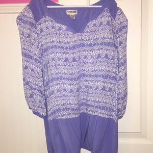 Cherokee purple and white top